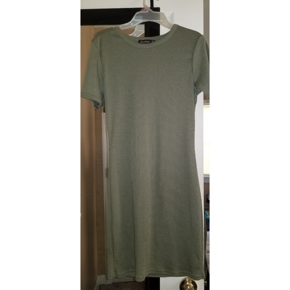 Short olive green dress - Picture 1 of 4